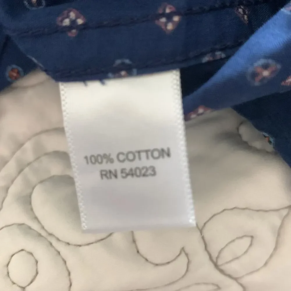 Banana Republic Men's XL 100% Cotton Soft Wash Slim Fit Blue Button Down Foulard